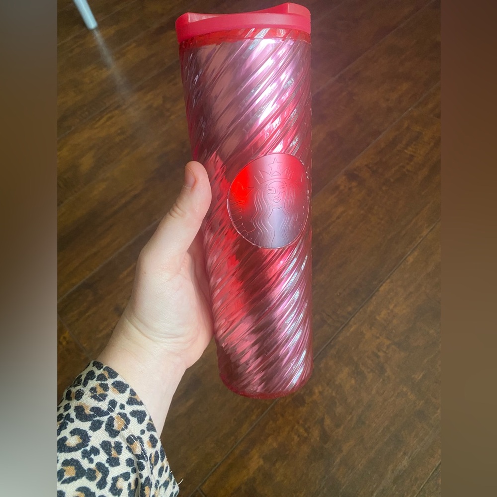 Starbucks Metallic Red Swirl Reusable Tumbler